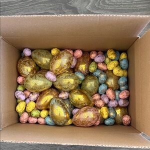 Decorative Metallic Gold and Pastel Speckled Easter Eggs